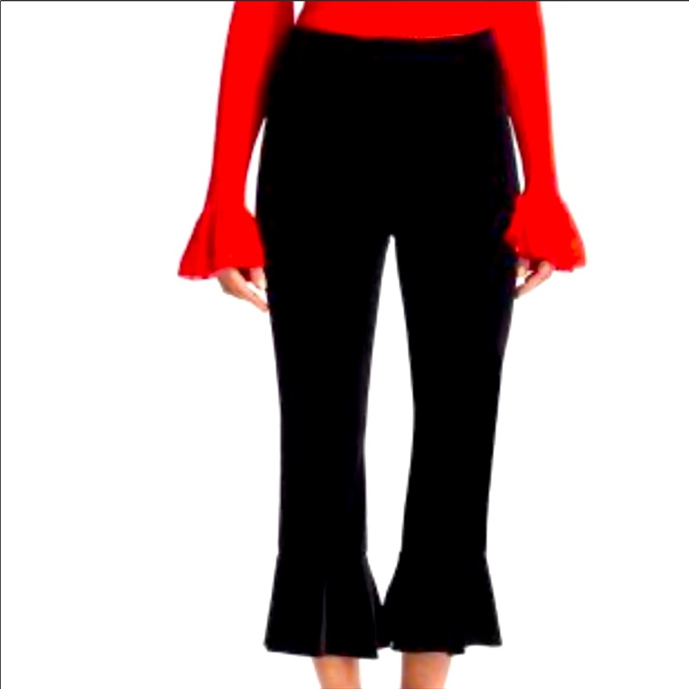 Scripted Black Flare Cropped Pants from Saks XS/P